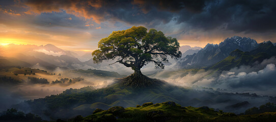 the world tree yggdrasil - old norse world ash, tree of life