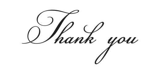 Thank You handwritten inscription. Hand drawn lettering. Thank You calligraphy. Thank you card. Vector illustration. Use on cards, banner, poster, sticker, packaging and other suitable place.