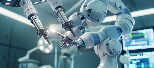 Advanced Medical Robot Performing High-Precision Surgery in a Modern Operating Room