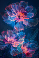 Neon Flowers with Vibrant Petals