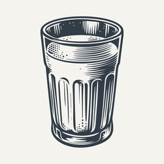 Glass of Milk. Vintage woodcut engraving style vector illustration.ai.ai