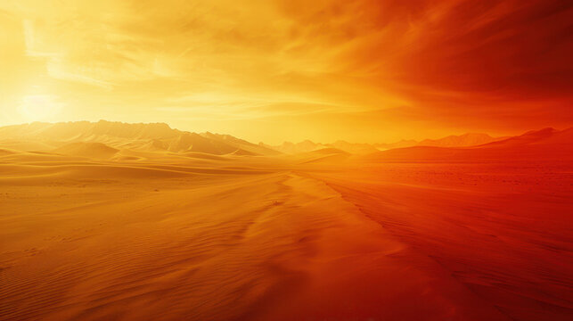 Expansive abstract desert landscape with rolling sand dunes, perfect for travel or nature-themed content. Suitable for banner, card or advert backdrop.