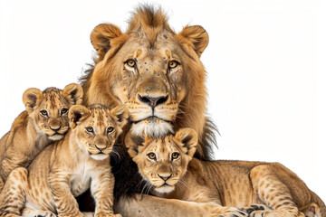 Fototapeta premium lion with his cubs