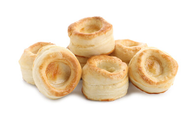 Delicious fresh puff pastry isolated on white