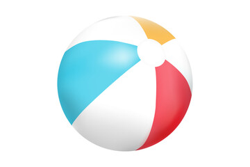 Inflatable ball for beach and water games. Set of beach ball . Realistic beach ball.