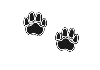 Pet Footprints . Paw prints of dogs, cats and other animals. The concept of grooming, rescuing or caring for animals. Vector illustration.