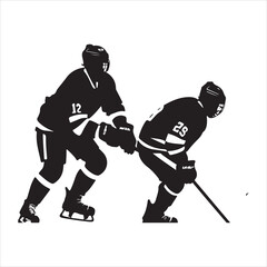 hockey speelster Vector Image, vector black color silhouette
