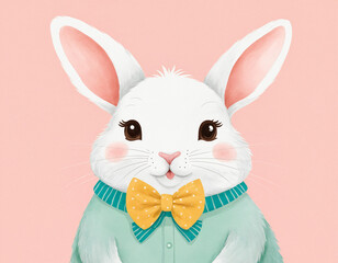 Suave Springtime Hopper: Easter Bunny Spruces Up with a Fancy Bow Tie