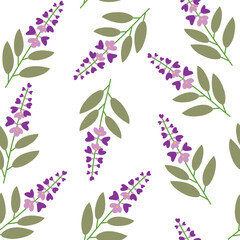 Sage salvia seamless vector pattern background