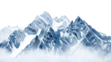 Snowy mountains on a transparent background