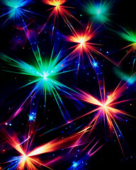 Abstract Neon Star with Radiant Colors
