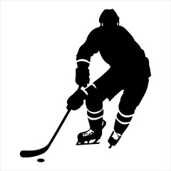 Obraz premium hockey speelster Vector Image, vector black color silhouette