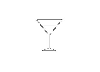 Cocktail glass silhouette, illustration, logo