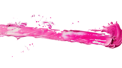 Pink line of paint on an isolated transparent background