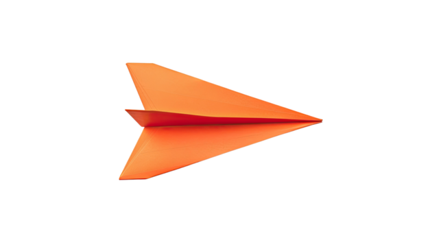 Paper airplane on a transparent background