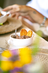 Ice cream on a plate
