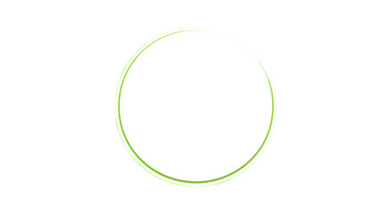 Neon green circle on a transparent background