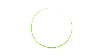 Neon green circle on a transparent background