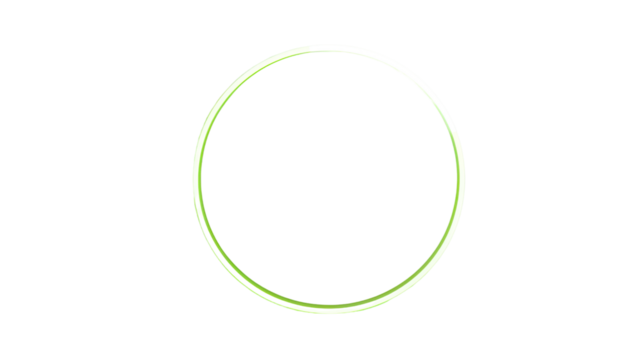 Neon green circle on a transparent background