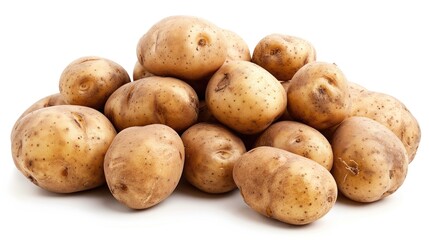 Fresh potatoes on a white background