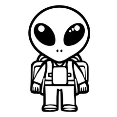 Alien cartoon illustration
