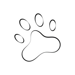 Paw print line and glyph icon, pet and foot, dog paw footprint vector icon. paw print sign and symbol. Vector illustration. Eps file 154.