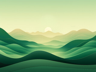 Obraz premium green hills and sky