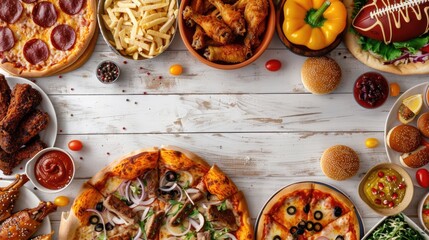 Football themed food corner border