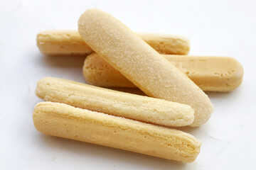 Sponge finger cookies, Italian savoiardi biscuit snack