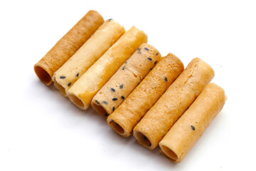 Thai snack, crispy coconut rolls