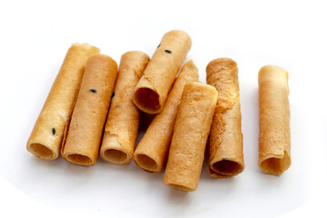 Thai snack, crispy coconut rolls