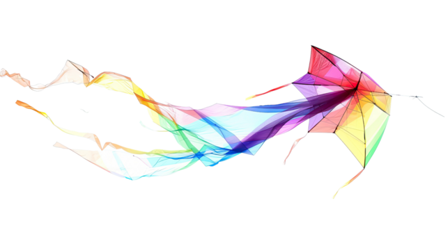 Kites on a transparent background