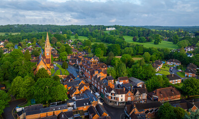 Sunrise view of Lyndhurst, a large village and civil parish situated in the New Forest National...
