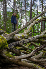 Girl in New Forest national park in summer, England