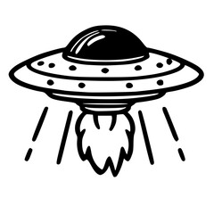 UFO launch cartoon, alien space ship 