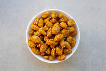 Caramelised peanuts with sesame, Candied peanuts