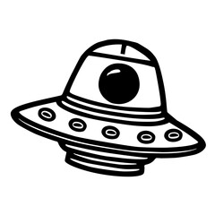 cartoon ufo in space