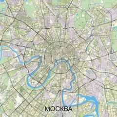 Moscow, Russia map poster art