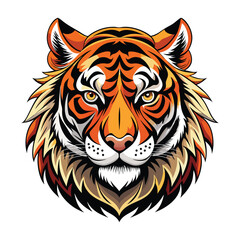 Coloring Tiger head silhouette vector illustration art 