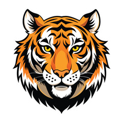 Tiger head silhouette vector illustration art outline style with a white background, and Adobe Illustrator Artwork