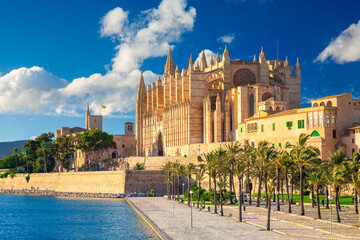 The Cathedral of Santa Maria of Palma and Parc del Mar near, Majorca, Spain © Aleh Varanishcha
