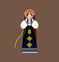 Ukrainian doll motanka,  ethnicity traditional culture amulet. Vector illustration. Isolate 