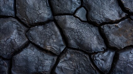 Fototapeta premium Cracked black stone texture background
