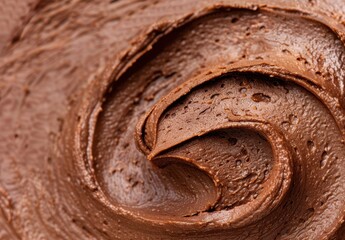 Closeup of rich chocolate swirl texture