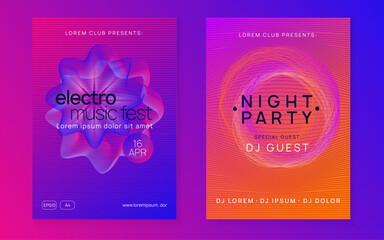 Sound Background. Violet Discotheque Event. Blue Music Magazine. Festival Cover. Techno Electro Graphic. Psychedelic Beat Invitation. Fest Flyer. Green Sound Background