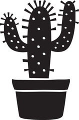 Cactus silhouettes illustrated on white