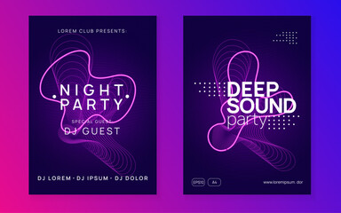 Edm Banner. Pink Dj Set. Music Background. Nightclub Beat Invitation. Festival Invite. Party Electro Graphic. Green Techno Design. Blue Edm Banner