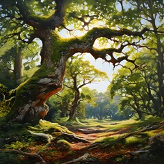 Fototapeta premium old oak tree