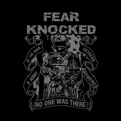 Elegant, Masculine, Distressed, Vintage, Black And Gray Colored Motivational Veteran Military Combat T-shirt Design Template Vector Illustration