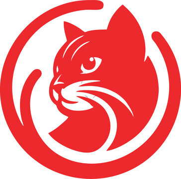 beautiful cat icon logo